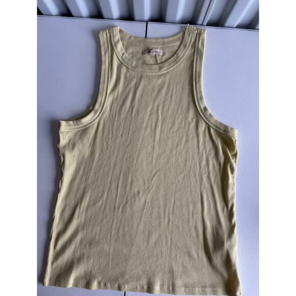 3 for $9 Madewell Yellow Ribbed Tank Top EUC XL - Picture 3 of 6